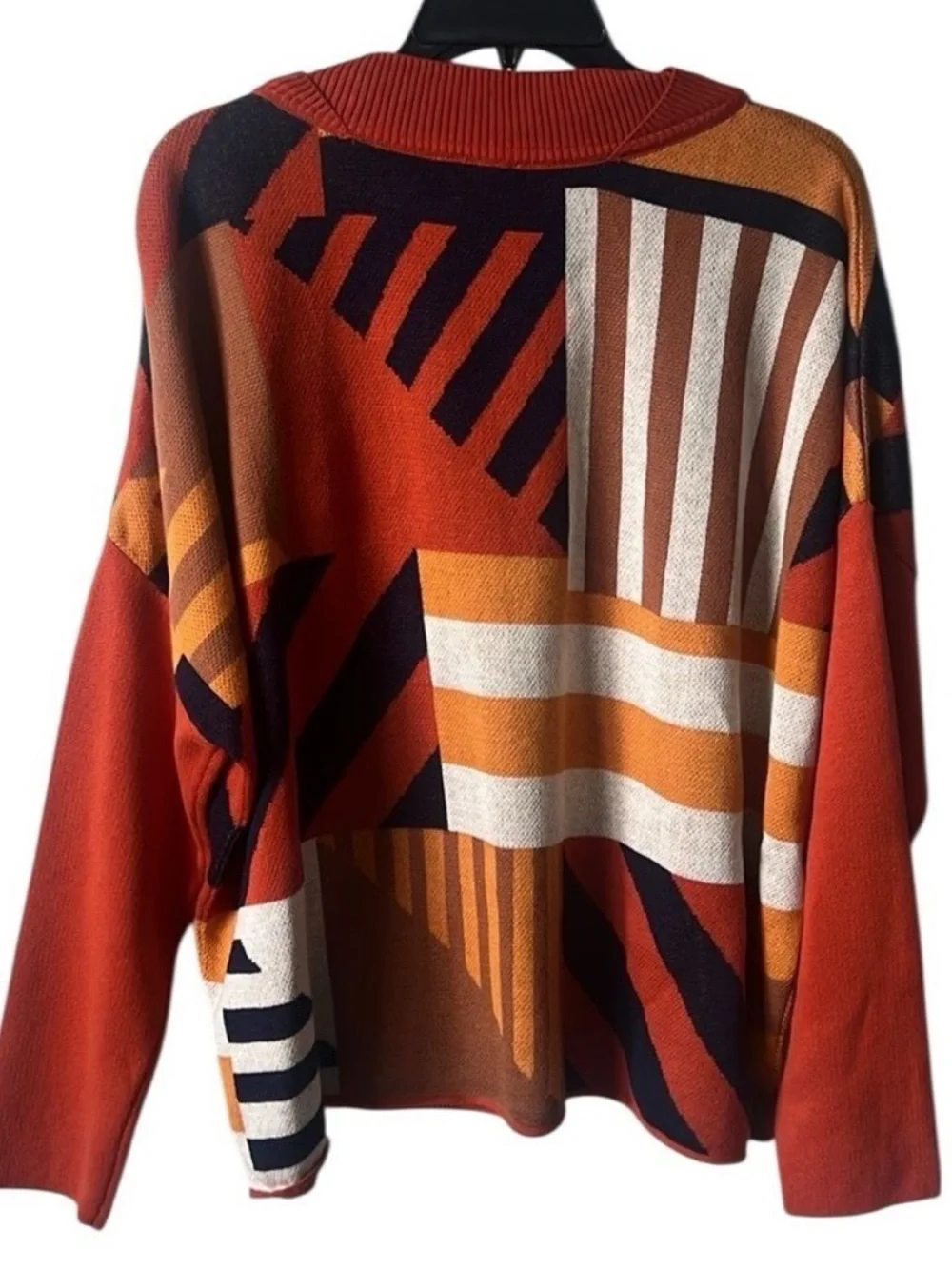 NWT SKFK Karle Organic Cotton Geometric Knit Sweater Boxy Pullover Size US 2
